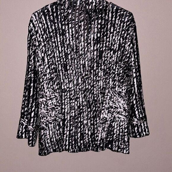Chico’s Venetian Style Animal Print Zip Blazer Jacket Sz 1 - Picture 6 of 10